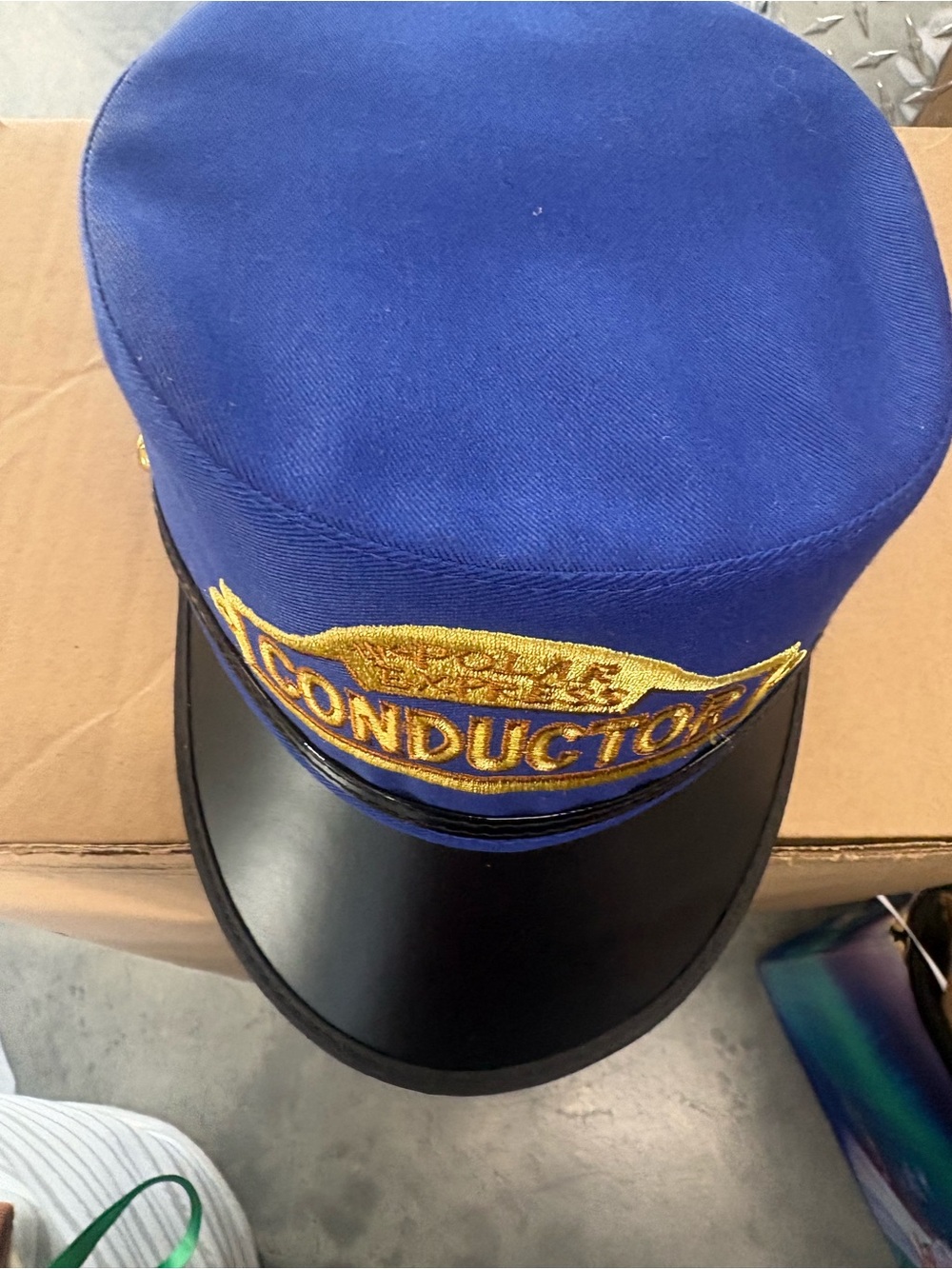 Conductor Uniform Cap in Royal Blue with Gold Embroidery